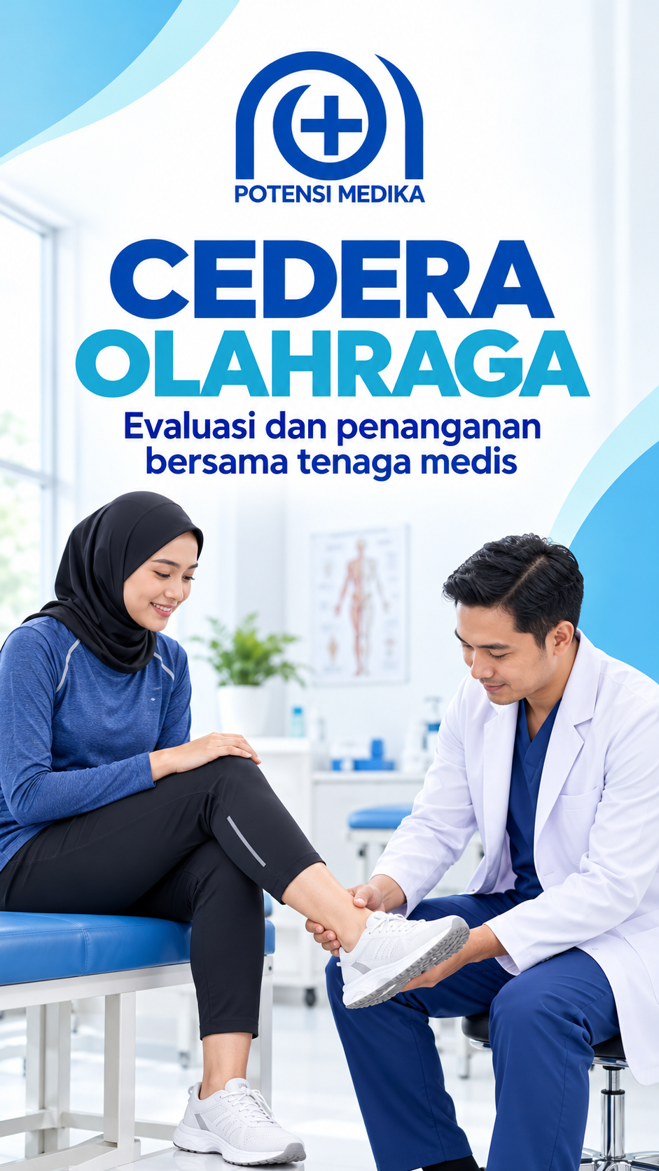 Poster layanan cedera olahraga Potensi Medika
